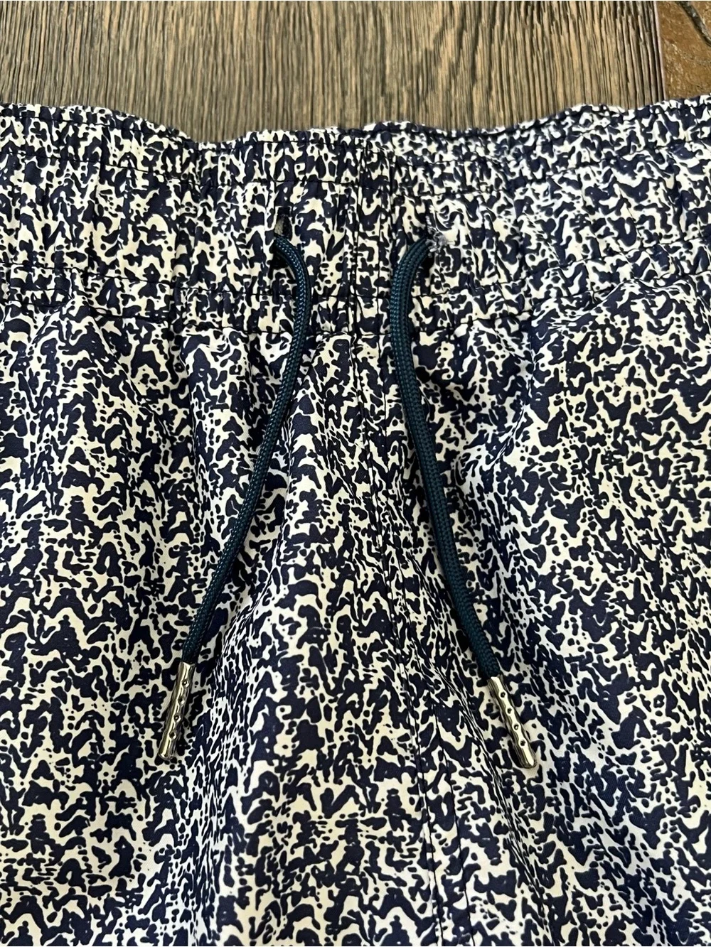 SLATE & STONE Men’s Blue Abstract Print Elastic Waist Swim Trunks Size L